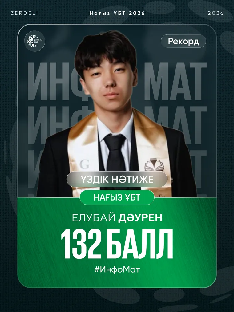 Дәурен — Zerdeli-де ҰБТ-дан 132 балл
